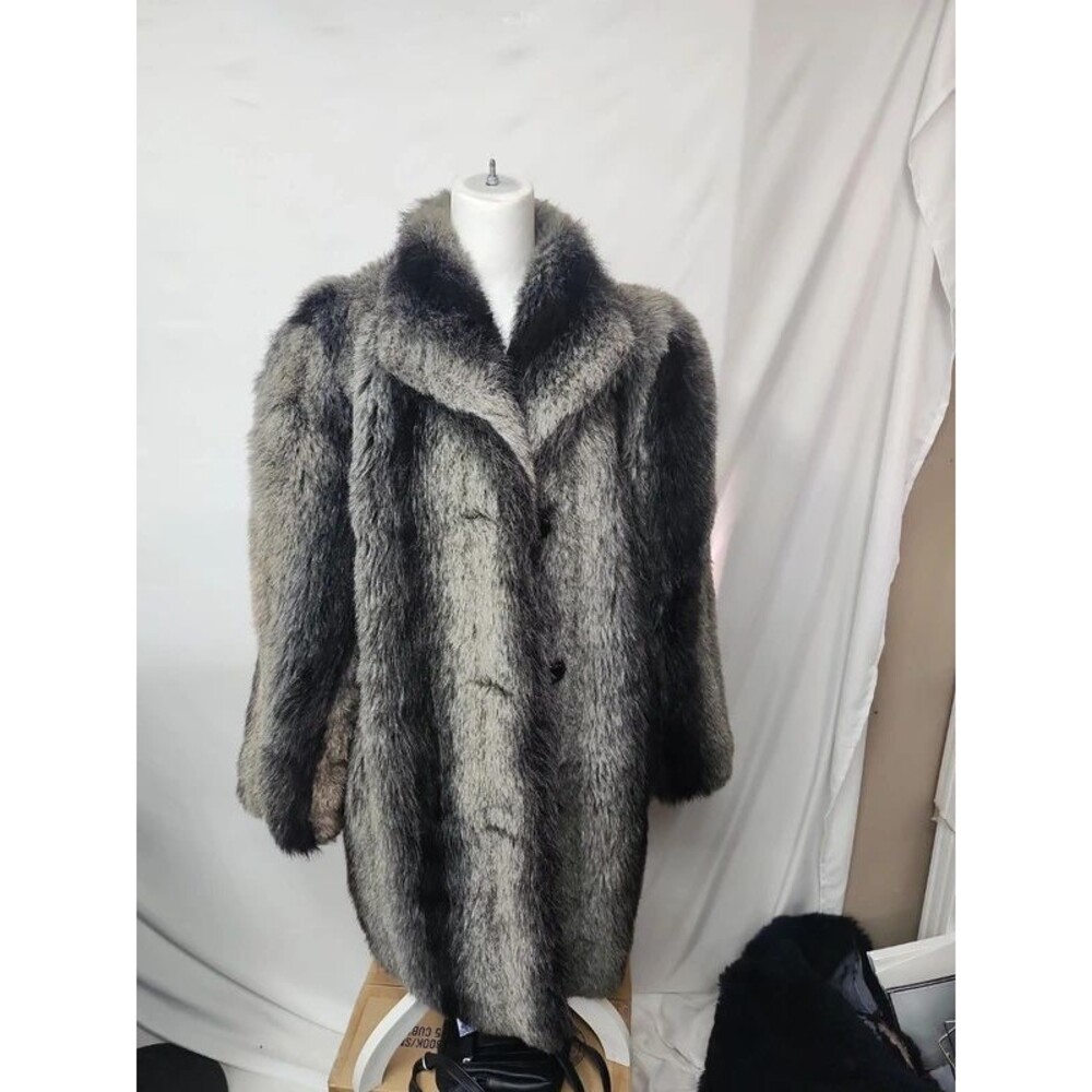 Vegan faux fur and leather coat